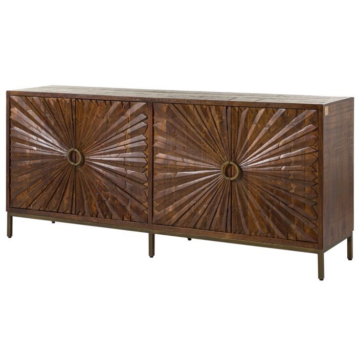 Buffet bas Manguier brun laqué massif 201x48x89 cm (BxTxH) bois massif STILMÖBEL #129 Buffet bas Manguier brun laqué massif 201x48x89 cm (BxTxH) bois massif STILMÖBEL #129
