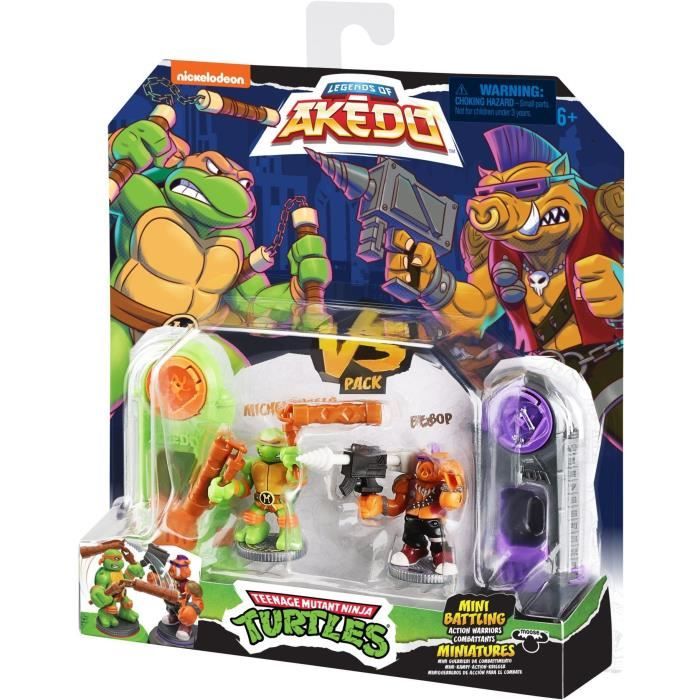 Figurines Tortues Ninja Michelangelo vs Bebop Akedo Moose Toys Coffrets duel à collectionner