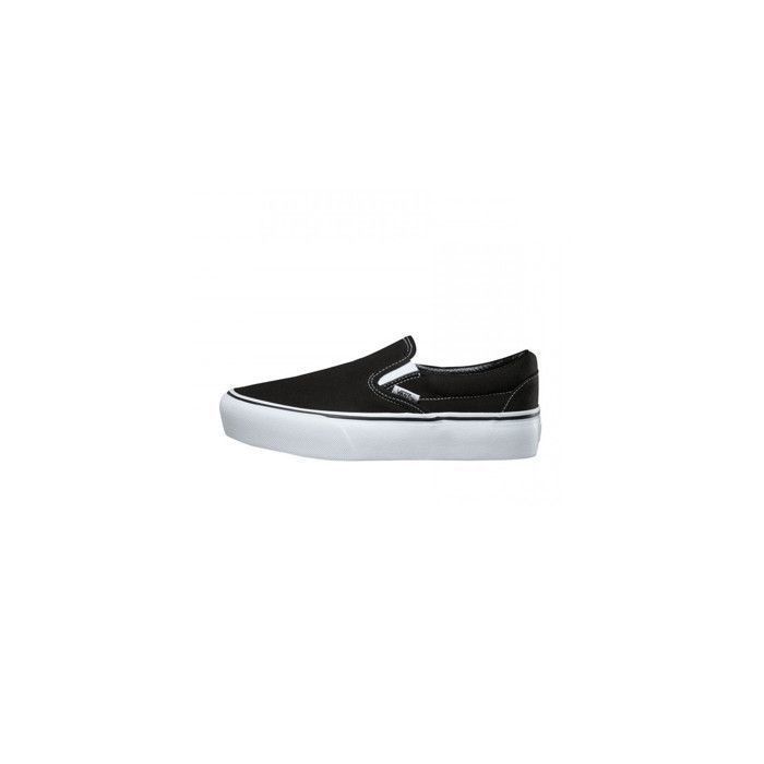 Basket Vans Classic Slip-on Platform - Femme - Noir blanc - Référence VN00018EBLK1