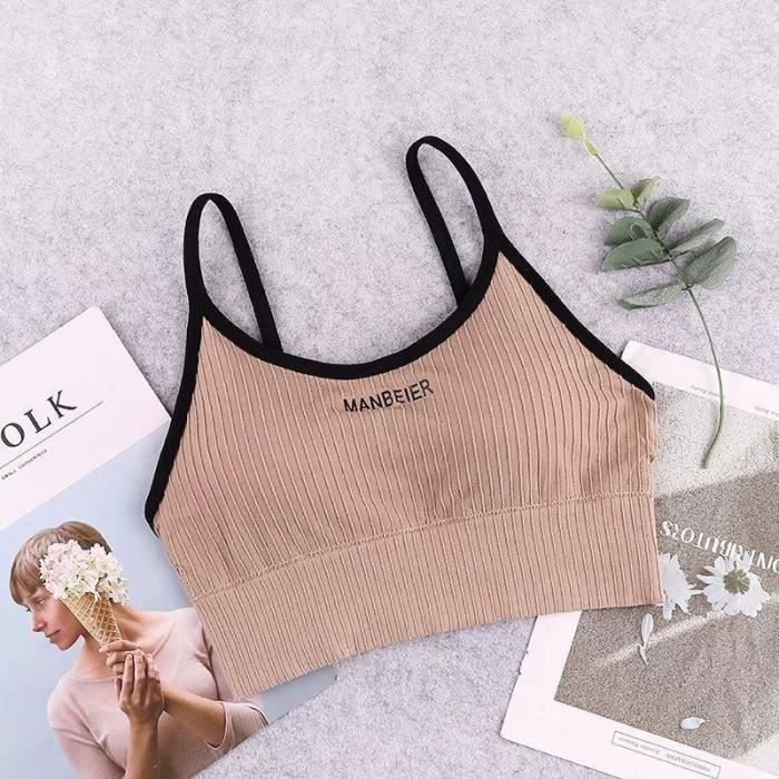 Lot De 5 Brassières Coton Fille - Sans Armatures - Taille 8-15 Ans - Pour Sport Et Quotidien