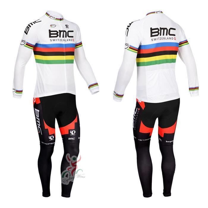 squeeze receive Pure BMC Ensemble de Vêtements de Vélo pour Hommes Maillot de Cyclisme Manches  Longue + Cuissard à Bretelle VTT Champion du Monde - Cdiscount Sport