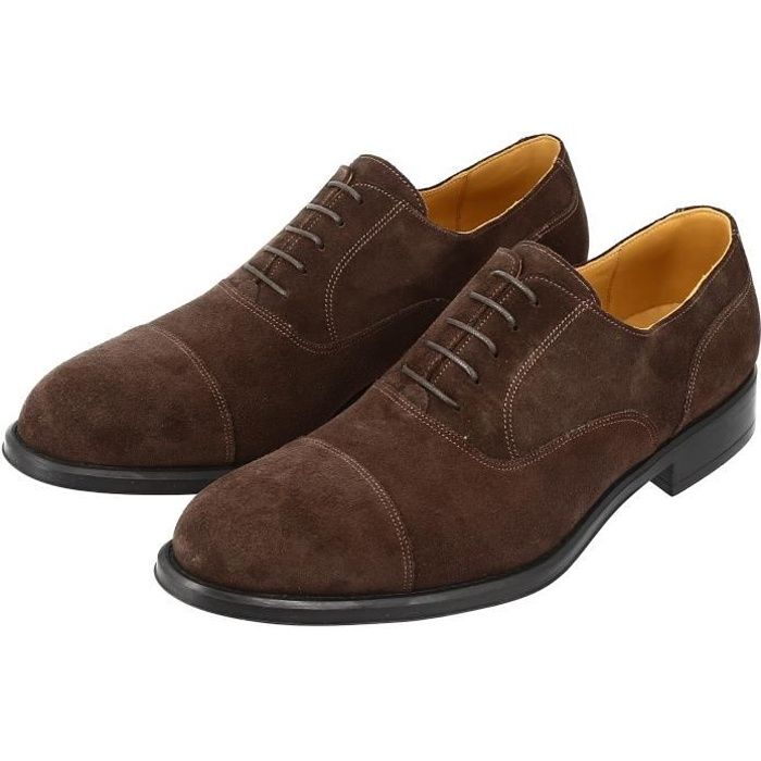 chaussure homme - marron - cuir daim - derby et richelieu