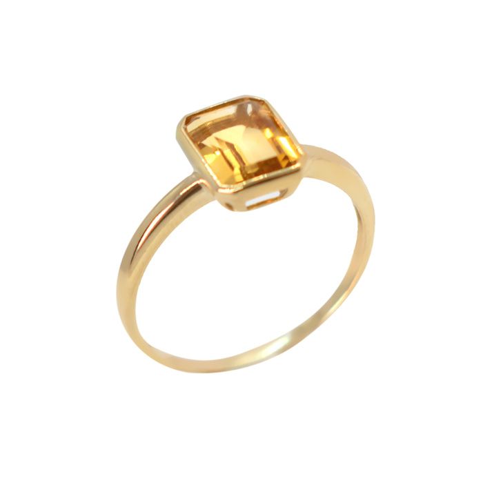 bague femme "classy citrine" or jaune