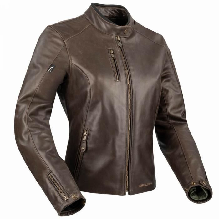 Blouson moto femme Segura Laxey - Marron - Taille 38 - Homologué CE