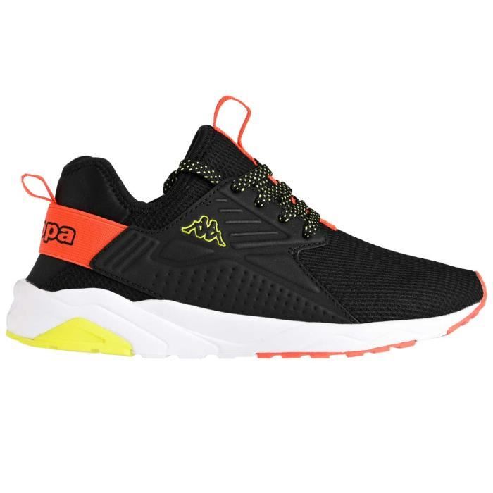 Kappa Kappa San Puerto Lace — Sneakers garçon noir orange foncé et vert clair lacets