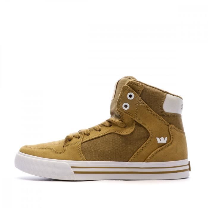 baskets - supra - vaider - homme - camel - cuir suédé et textile