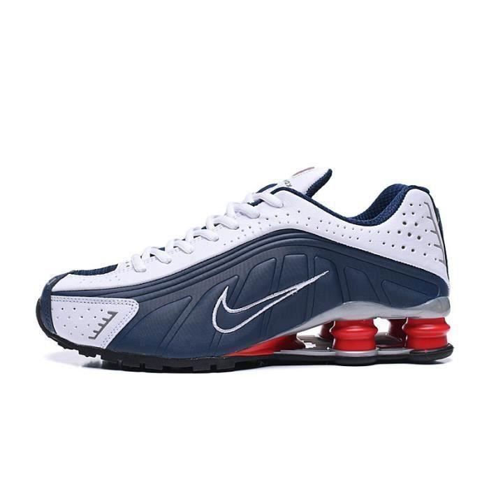 Baskets Shox R4 Homme Chaussures Entraînement de Sport Blanc Bleu Blanc ...
