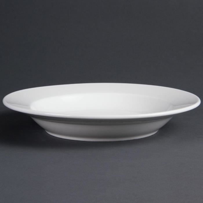 Assiettes creuses blanches 270 mm Olympia - Lot de 6