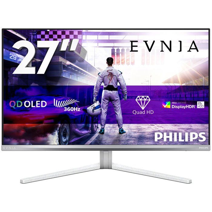 Ecran PC Gamer - Philips - 26 5 - QHD - 360Hz - Dalle QD-OLED - 0 03ms - Ambiglow - HDMI 2.1 - Ajustable en hauteur - 27M2N8500/00