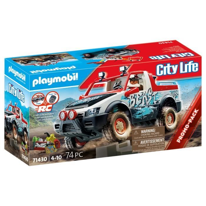 PLAYMOBIL Voiture de rallye - City Life - Avec personnage et véhicule tout-terrain - 74 pièces - Dès