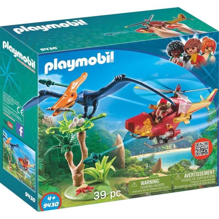 PLAYMOBIL Dinosaures - Hélicoptère et Ptéranodon - The Explorers