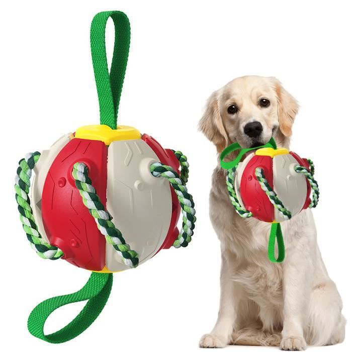 Meilleurs prix pour Jouets éducatifs pour animaux de compagnie,Entraînement à l'extérieur,frisbee interactif,Balle à mâcher pour chien,Rouge + blanc