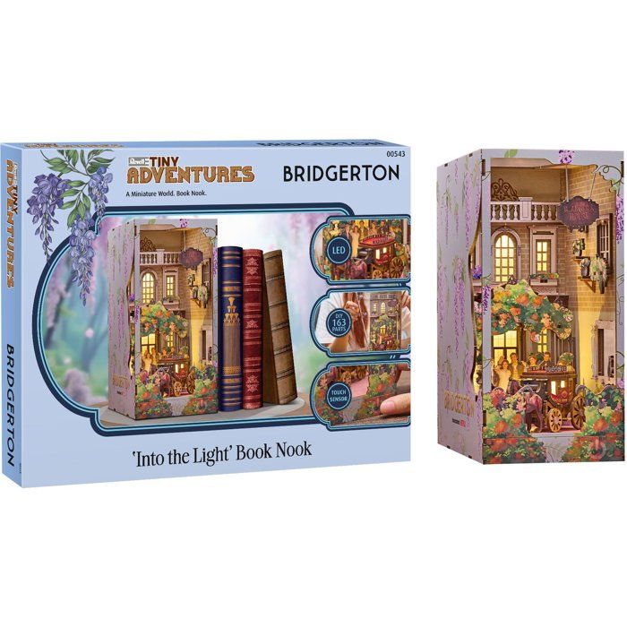 Book Nook - Kit DIY à construire Maquette 3D Serre Livre - REVELL - Tiny Adventures - Bridgerton - Dans la lumière - LED