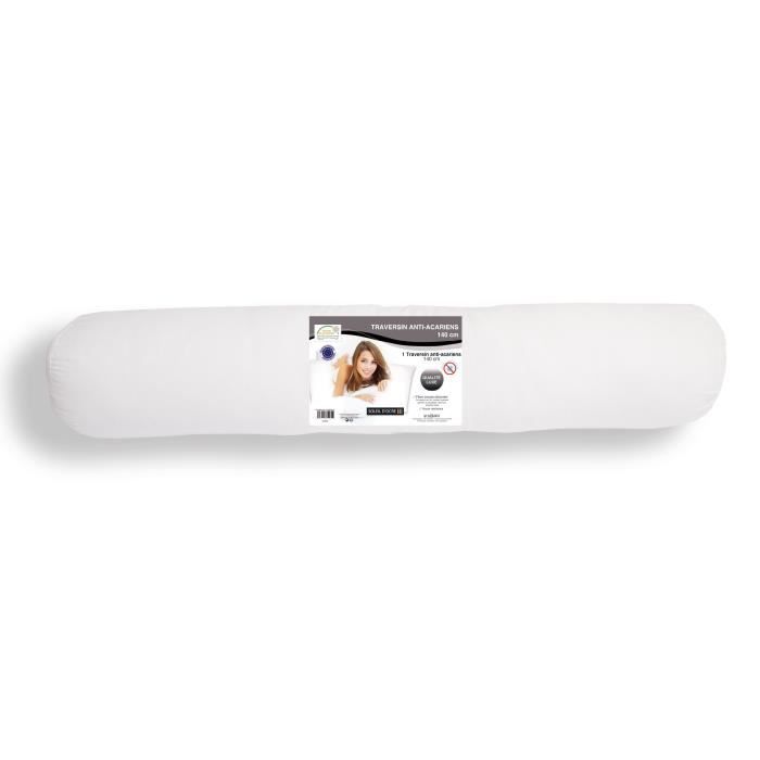 laurentmortreux Traversin Anti-Acariens 160cm Blanc Polyester