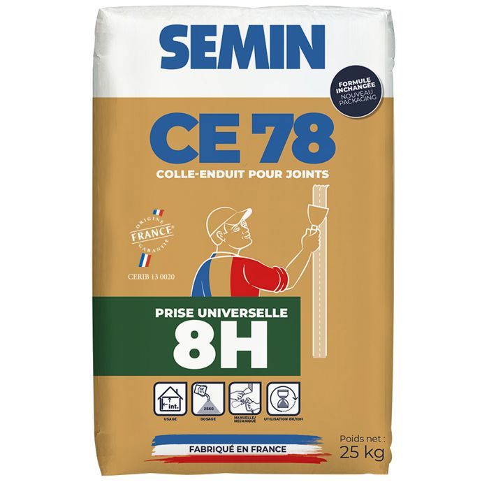 Enduit à joints à prise rapide 4h pour plaques de plâtre - CE 78 Rapide - sac de 25 KG
