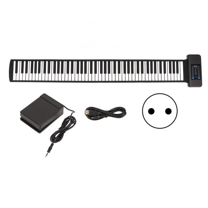 Instrument De Piano De Musique Électronique Piano À Roulettes À 88 Touches En Silicone Épais Grand Haut-parleur Avec Pédale Piano Électronique Pliable Portable Pour Débutants Adultes(White Instrument De Piano De Musique Électronique Piano À Roulettes À 88 Touches En Silicone Épais Grand Haut-parleur Avec Pédale Piano Électronique Pliable Portable Pour Débutants Adultes(White