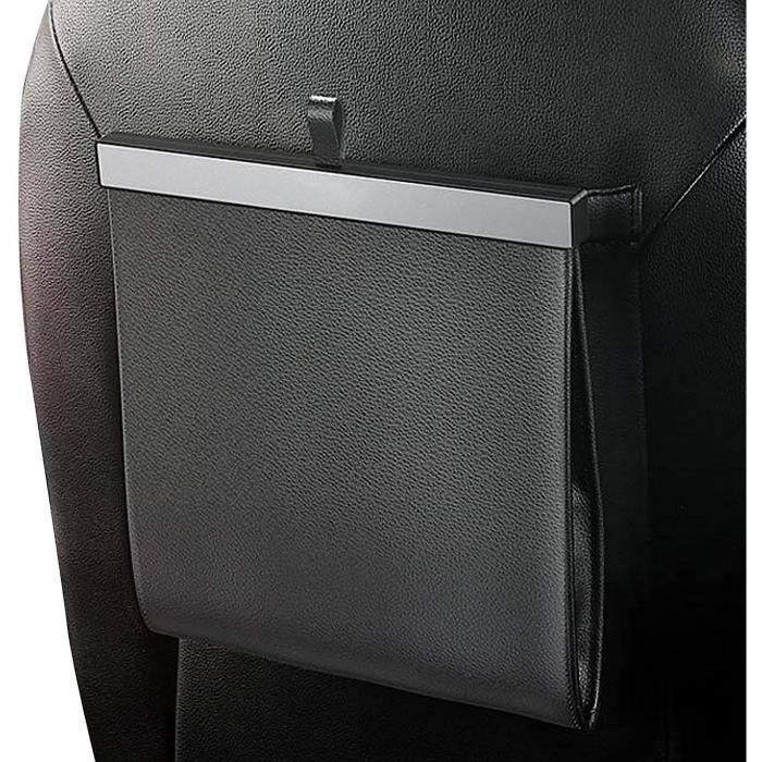 Organisateur Latéral En Cuir PU Pour Voiture - Pochette De Rangement Siège Avant, Multifonction, Noir