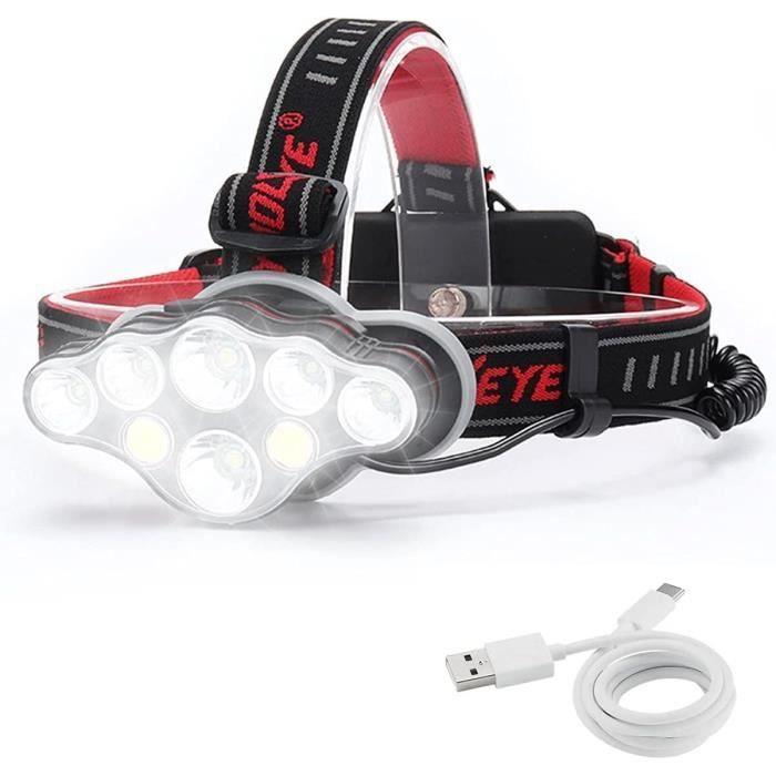 MLIAIMCE Lampe Frontale,Torche Frontale 18000 Lumens 8 LED 8 Modes