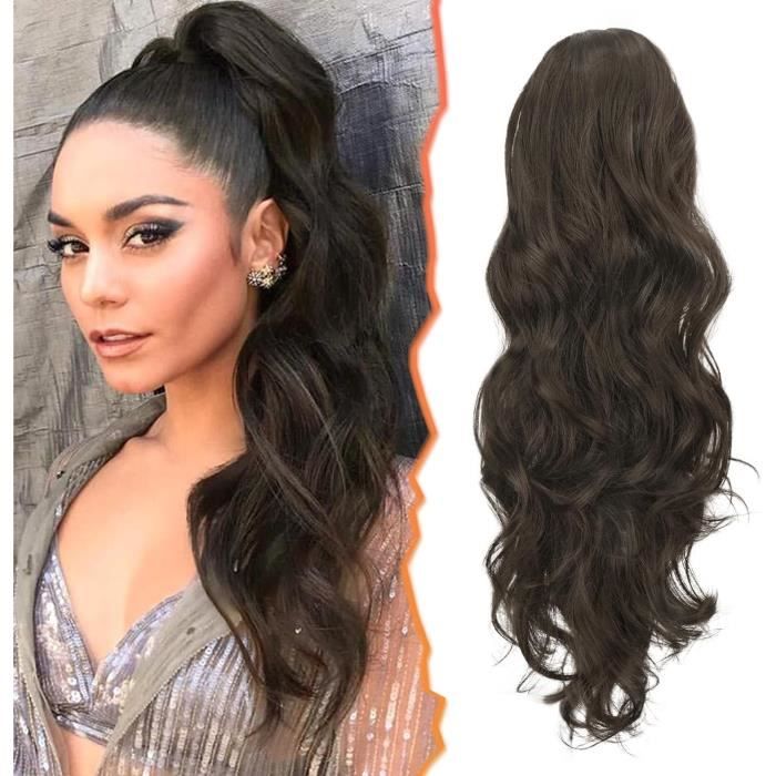 Extension de Queue de Cheval Pince à Griffes, 50 cm Longue Ondulé Clip ...