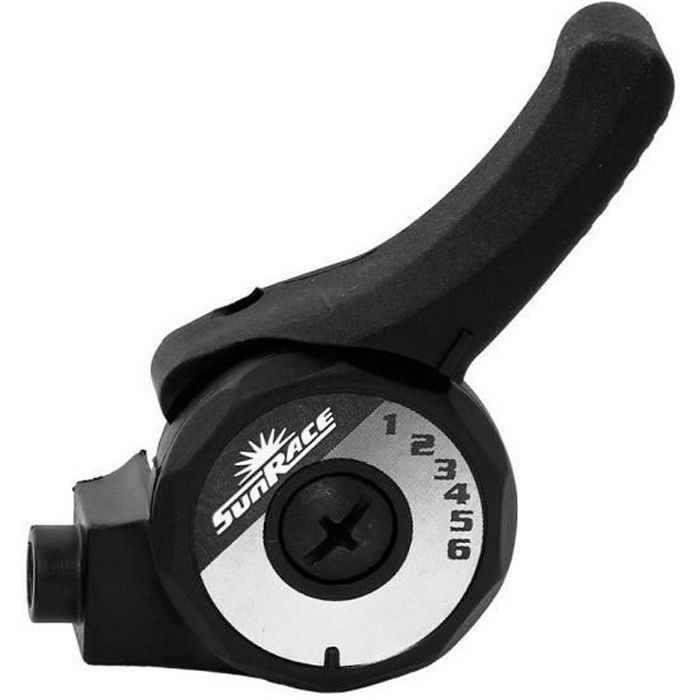 Manette dérailleur vélo - SUNRACE - 6 vitesses - couleur noir