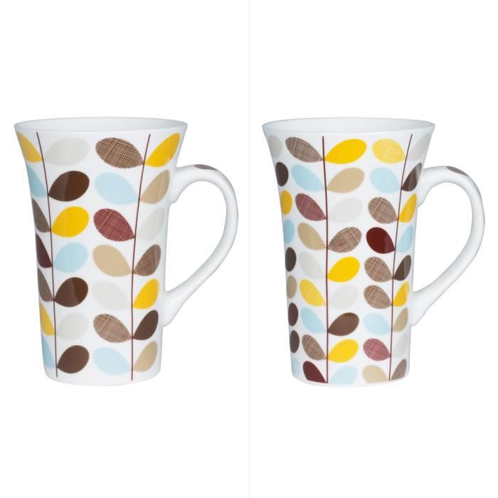 Coffret De 2 Déjeuners Mistigris Table Passion - 44 Cl, Porcelaine, Décor Chats Espiègles - Lave-vaisselle & Micro-ondes