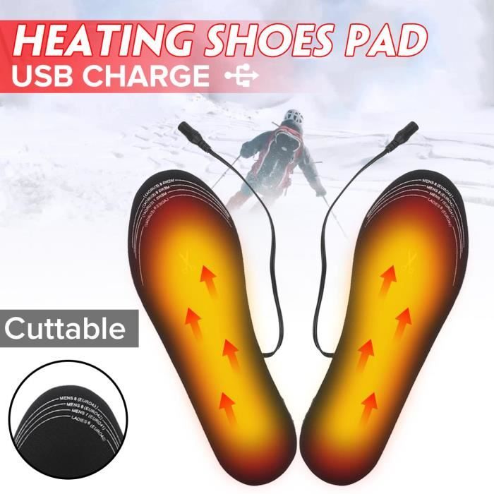 Semelles Chauffantes USB - Chaussettes Thermiques Confortables Pour Ski, Randonnée Et Hiver