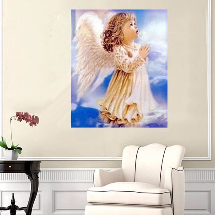 Tetempsa Point De Croix 5d Bebe Ange Fille Peinture Diamant Broderie Point Croix Decor Fete Mural Maison Cdiscount Maison
