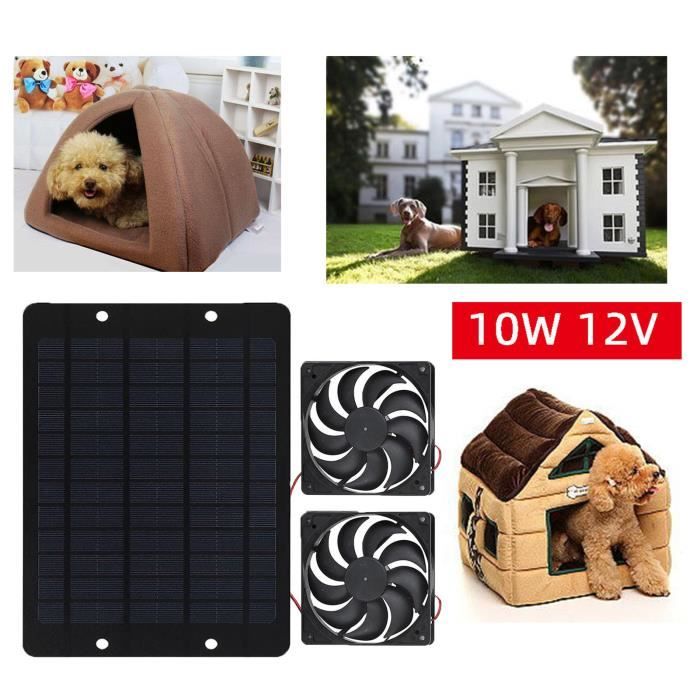 Kit de ventilateur solaire - TMISHION - 10W - Étanche - Double ventilateur - Protection intégrée - Tmishion