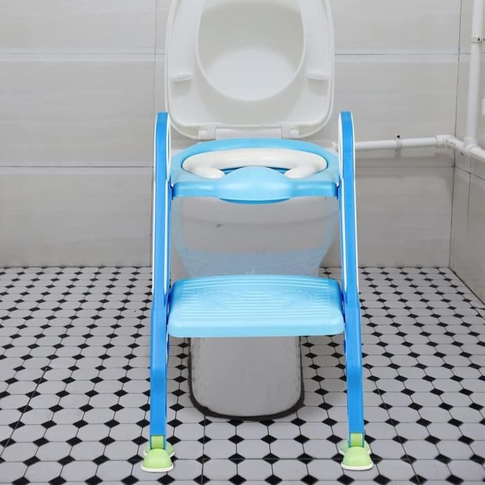 Siège de Toilette Enfant Pliable et Réglable, Reducteur de Toilette Bébé  avec Marches, Lunette de Toilette Confortable (Bleu/Violet) - Cdiscount  Puériculture & Eveil bébé