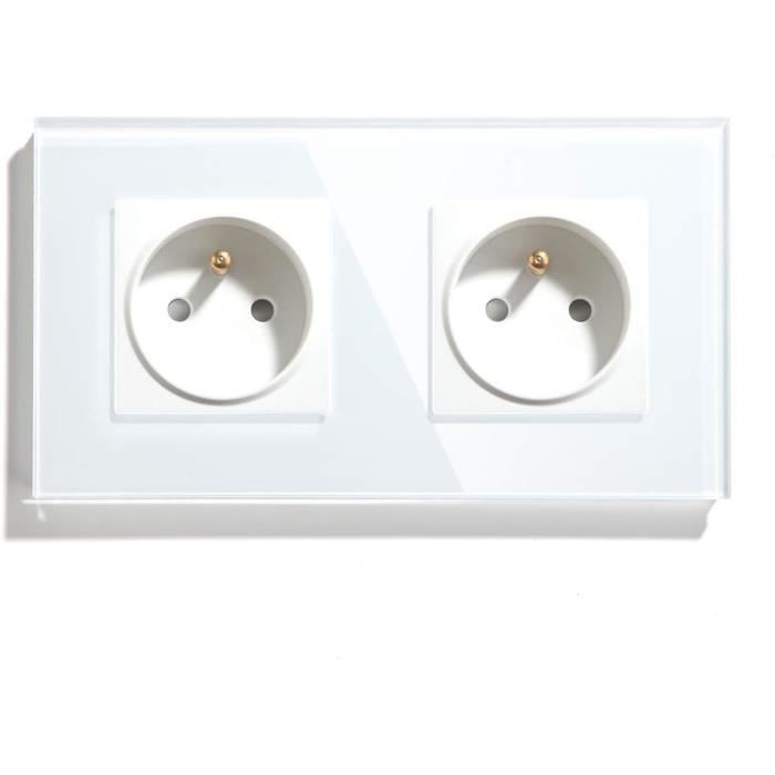 Prise Murale 2 Paquets, Prises De Courant En Verre, Prise Electrique