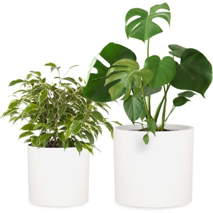 Cache Pot Plante Interieur Ceramique LE TAUCI Pot De Fleurs En Céramique, Pots Sur Pieds 13 16 Cm Pour Plantes, Moderne Pour La Maison Et Le Bureau, Pot D'Intérieur Avec Trou De