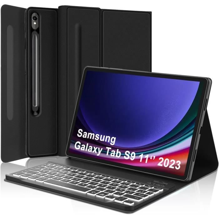 Housse avec Clavier – Samsung – Galaxy Tab S9 – TPU Souple – Veille Automatique – Noir