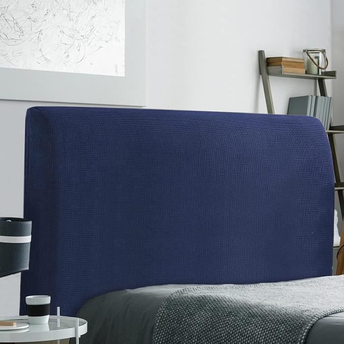 Housse De Tête De Lit Extensible En Velours GEBIN - Protection Anti-Poussière Pour Lit Simple Double King (Sable, 200-220cm)