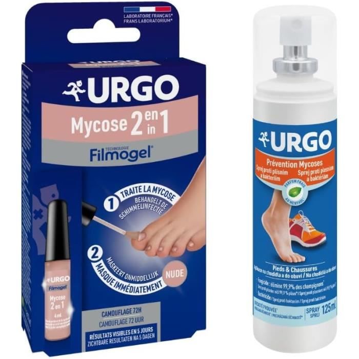 Urgo Mycose 2en1 + Urgo Spray Prévention Mycose Pieds et Chaussures