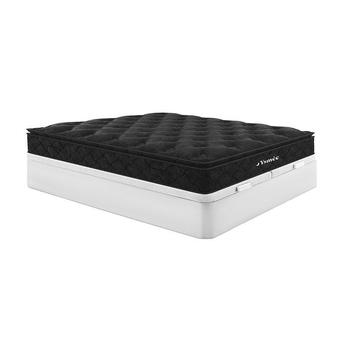 Ensemble 180 x 200 cm sommier coffre blanc + matelas ressorts ensachés surmatelas intégré ép.28cm - BLACK DREAM de YSMÉE Ensemble 180 x 200 cm sommier coffre blanc + matelas ressorts ensachés surmatelas intégré ép.28cm - BLACK DREAM de YSMÉE