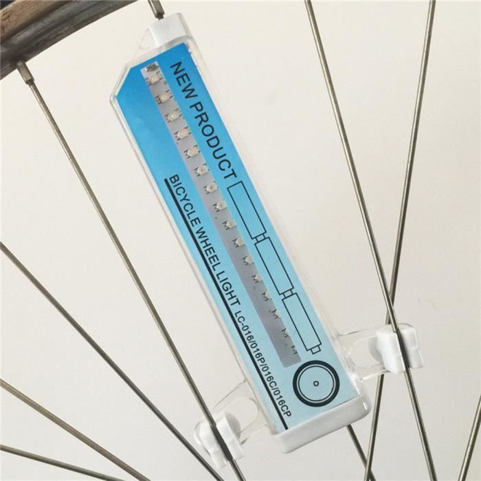 2 Lumières De Vélo à Rayons LED Bleues - Étanches 14 LED - Pack De 2