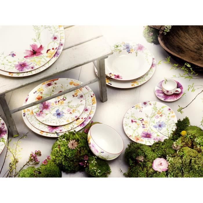 4 pièces Villeroy & Boch 10-4141-8660 Assiette à Dessert Porcelaine Rose 22,9 x 22,7 x 5,2 cm 1 set 