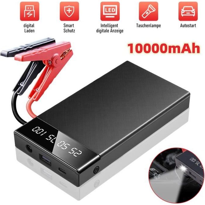 Booster de Batterie de Voiture 12 volts – 10000mAh – Puissance et