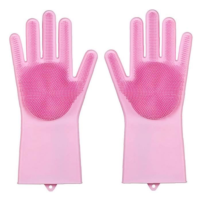 2 Paires De Gants De Pompe à Essence En Silicone Réutilisables - Avec Support Magnétique (Noir, Rose, Bleu, Rouge, Orange) - 9