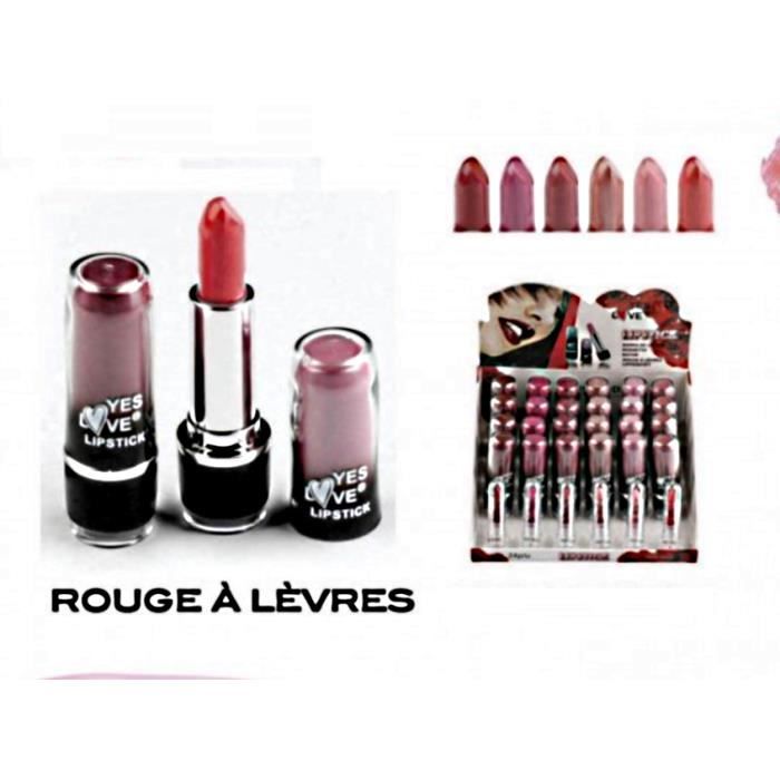 Lot 6 ROUGE A LEVRE ROSE ROUGE YES LOVE MAQUILLAGE - Achat ...