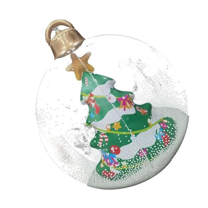 Boule De Noël Géante – PVC – Diamètre 60 Cm – Rouge – Décoration Jardin