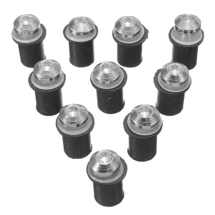 Lot De 10 Boulons M5 X 15mm Pour Pare-brise Moto - Aluminium Anodisé, Couleurs Assorties