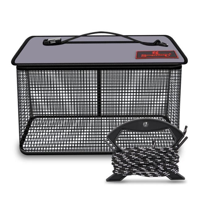 Panier à Poisson Flottant - Filet Nylon à Séchage Rapide, Pliable, Pour Pêche En Eau Douce