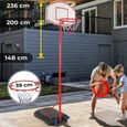 Infantastic® Panier de Basket - Extérieur/Intérieur, Réglable 148-200cm, Ballon&Pompe à l'Air - Panneau de Basket sur Pied, Enfant-1