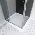 Cabine de douche 90x90cm carrée porte pivotante - avec bande effet miroir - SQUARE STRIPE-1