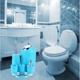 6pcs salle de bains accessoires Ensemble distributeur de savon bac porte-gobelet brosse à dents porte Bleu  ZJ2025  HB014-1