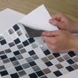 Faience adhésive motifs mosaique Noir & Blanc autocollants stickers - 4 feuilles 26 x 26 cm de 16 carreaux-1