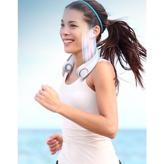 SMARTDEVIL Mini Ventilateur Portable Pour Le Cou USB - Réglable à 360° - Sans Pale - 3 Vitesses - Convient Pour La Randonnée, Les Activités De Plein