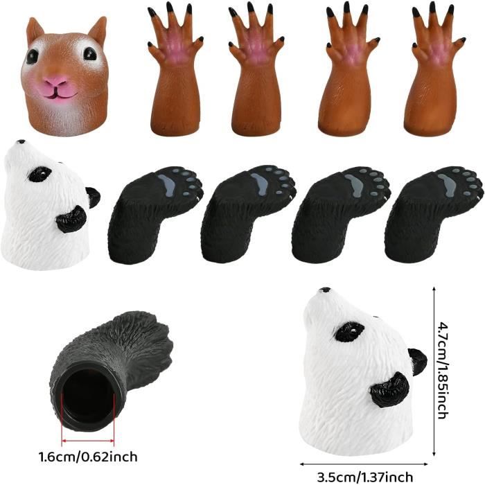 Marionnettes à main peluche MXZZAND - 10pcs - animaux dessin animé