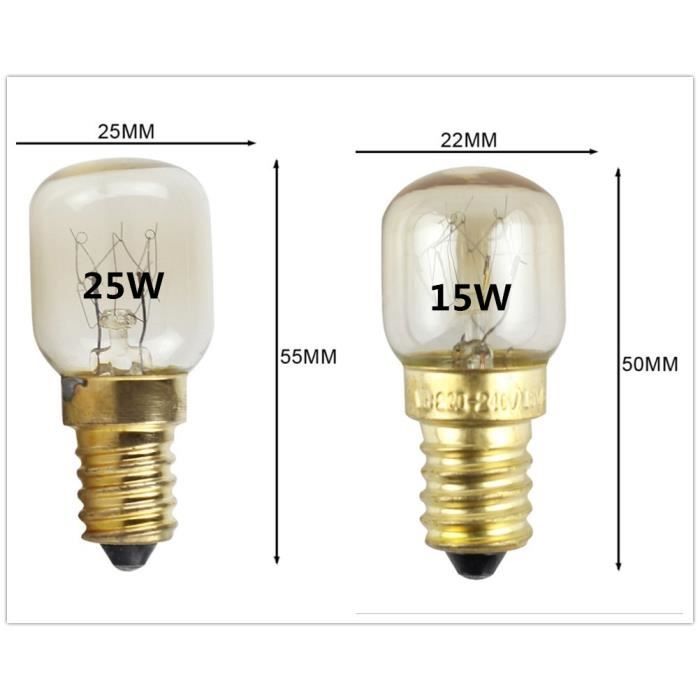 Acheter Lampes de four E14 15w 25w, ampoule de cuisinière résistante à la  chaleur 220-240v, haute température 300 degrés F9I9